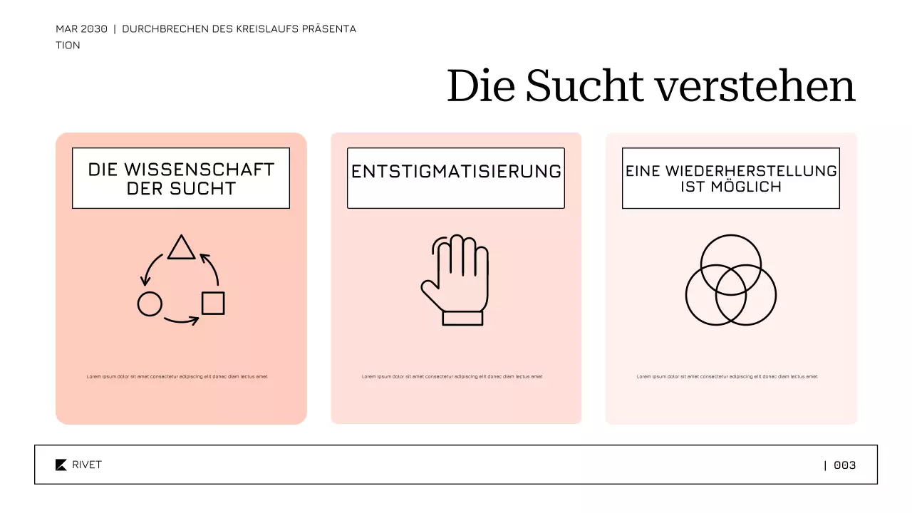 Sanfte, beruhigende Vorlage für die Behandlung und Genesung von Drogenmissbrauch Präsentation