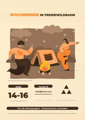Erdfarbenes Camping-Web-Poster