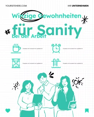 Lustiger und einfacher Doodle-Work-Life-Balance-Wellness-Instagram-Beitrag