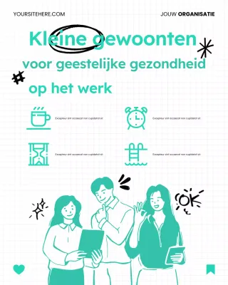 Leuke en eenvoudige doodle-post over werk-privébalans en welzijn op Instagram