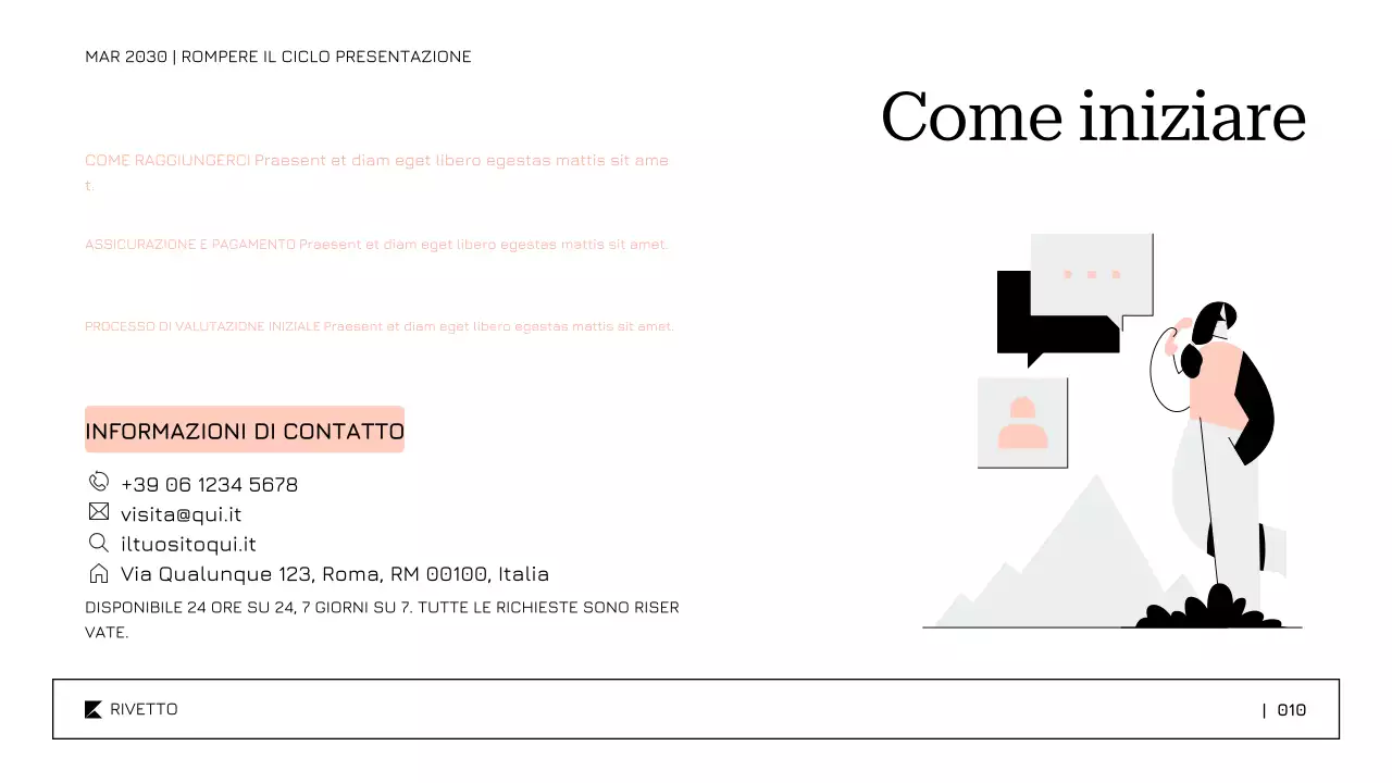 Modello di presentazione per la terapia e il recupero dall'abuso di sostanze con un approccio soft e calmante