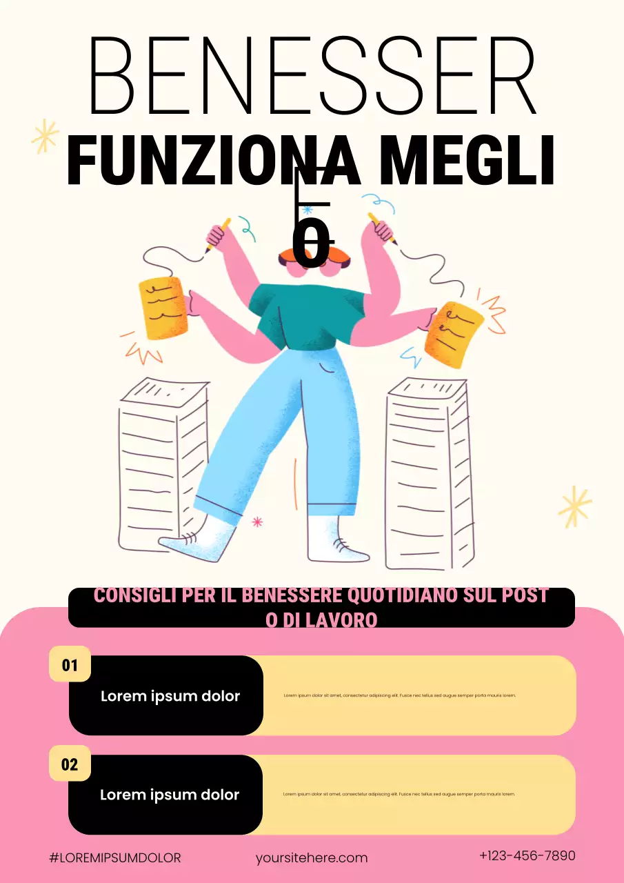 Manifesto del programma di benessere sul posto di lavoro arancione