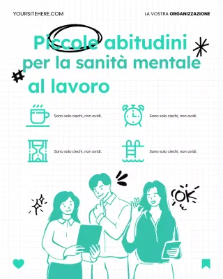 Post Instagram divertente e semplice su Doodle per l'equilibrio tra lavoro e vita privata e benessere
