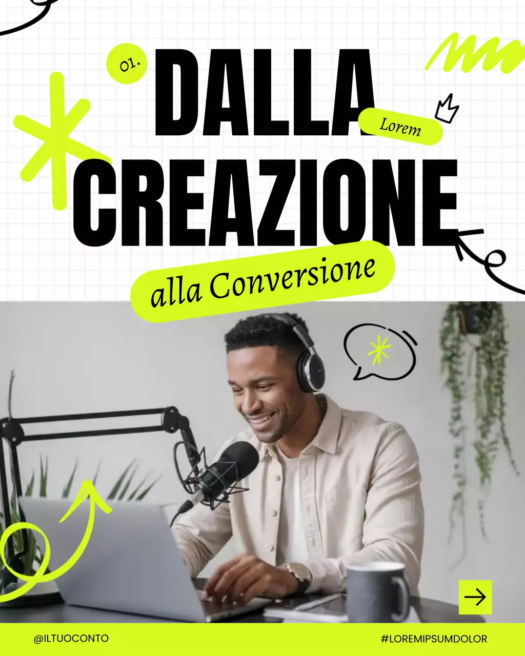 Post Instagram di Neon Modern Creator Tips Carousel