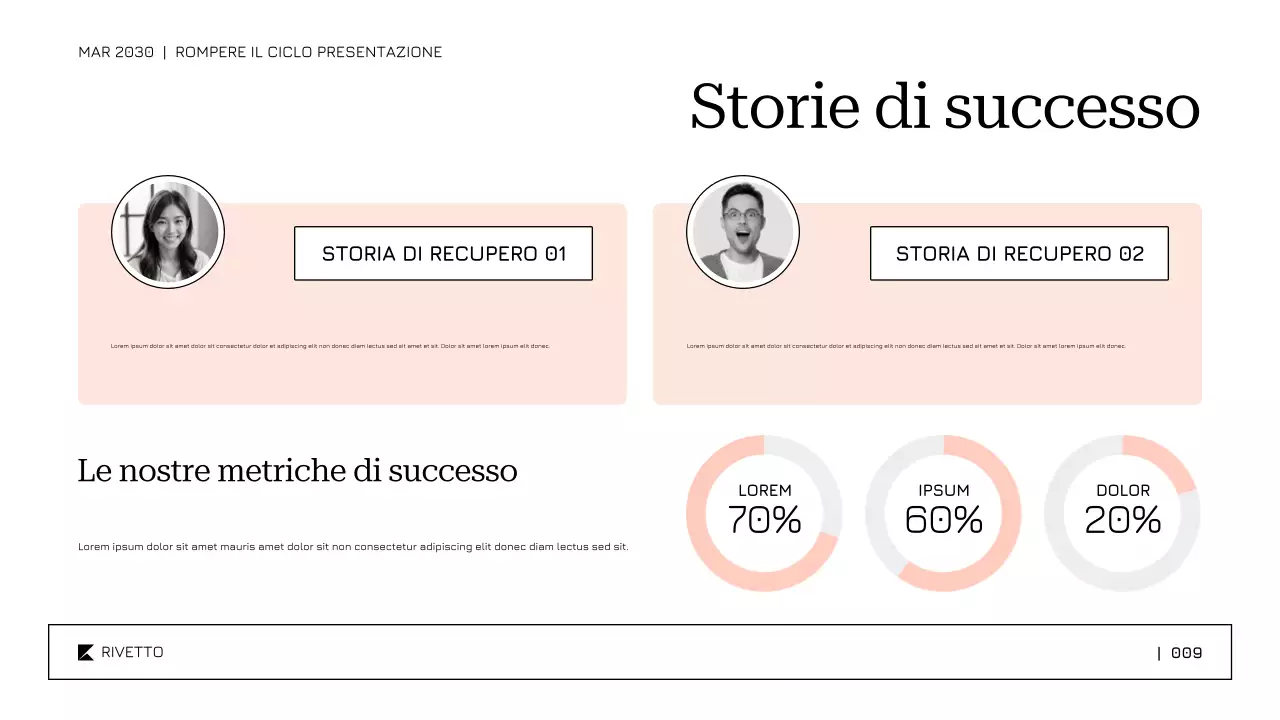 Modello di presentazione per la terapia e il recupero dall'abuso di sostanze con un approccio soft e calmante