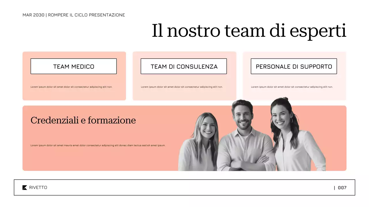 Modello di presentazione per la terapia e il recupero dall'abuso di sostanze con un approccio soft e calmante