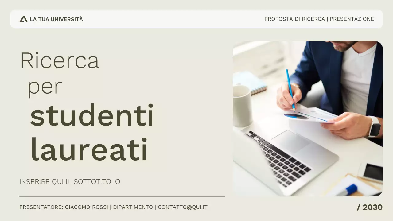 Ricerca accademica semplice e professionale per studio o presentazione a conferenza