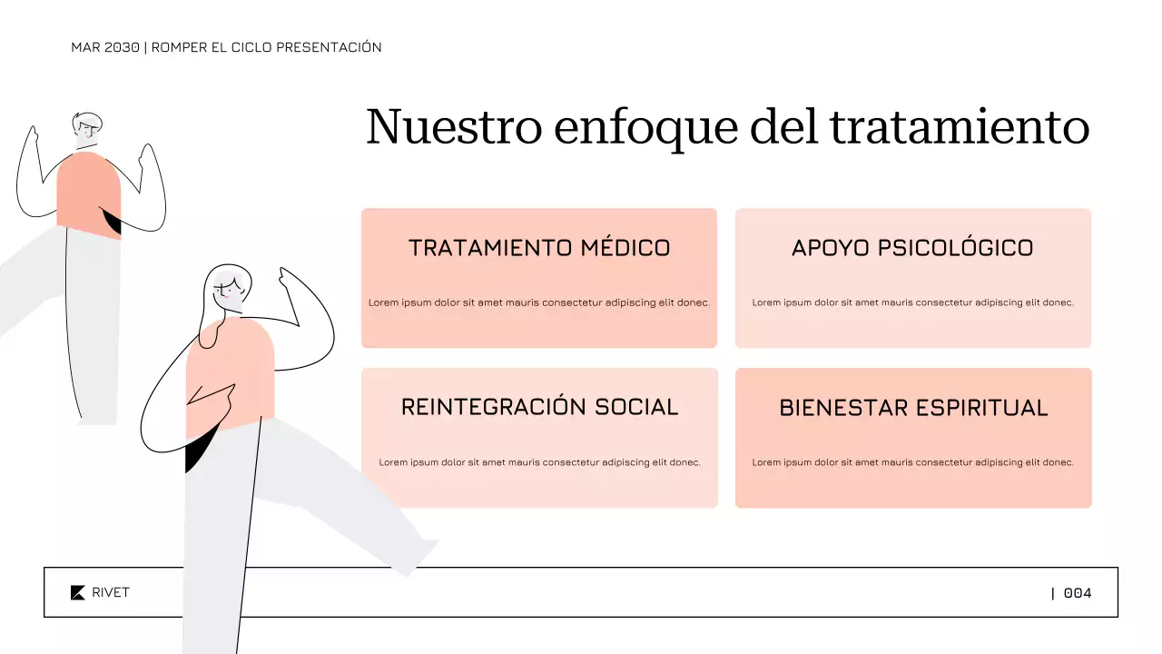 Plantilla suave y relajante para la presentación sobre el tratamiento y la recuperación del abuso de sustancias