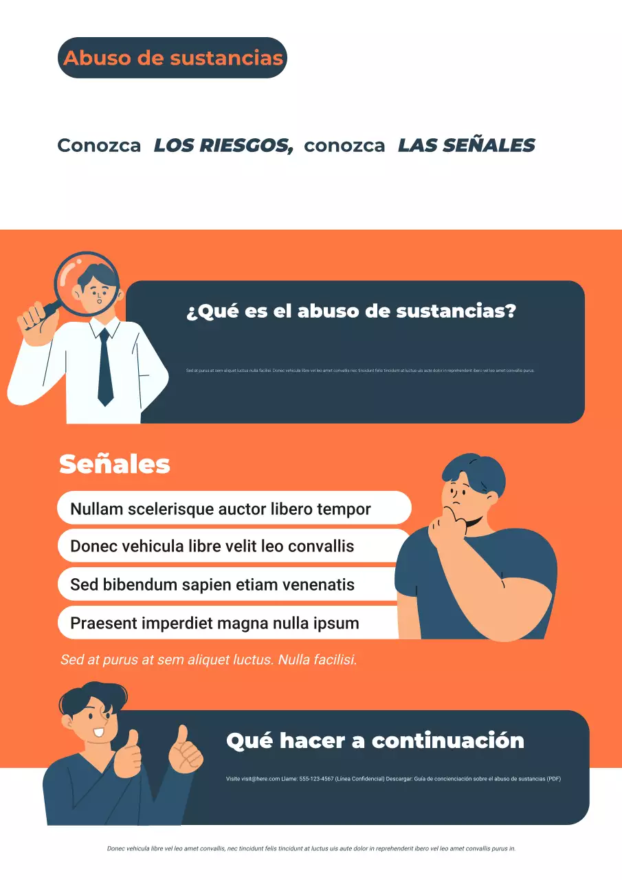 Póster web sobre abuso de sustancias