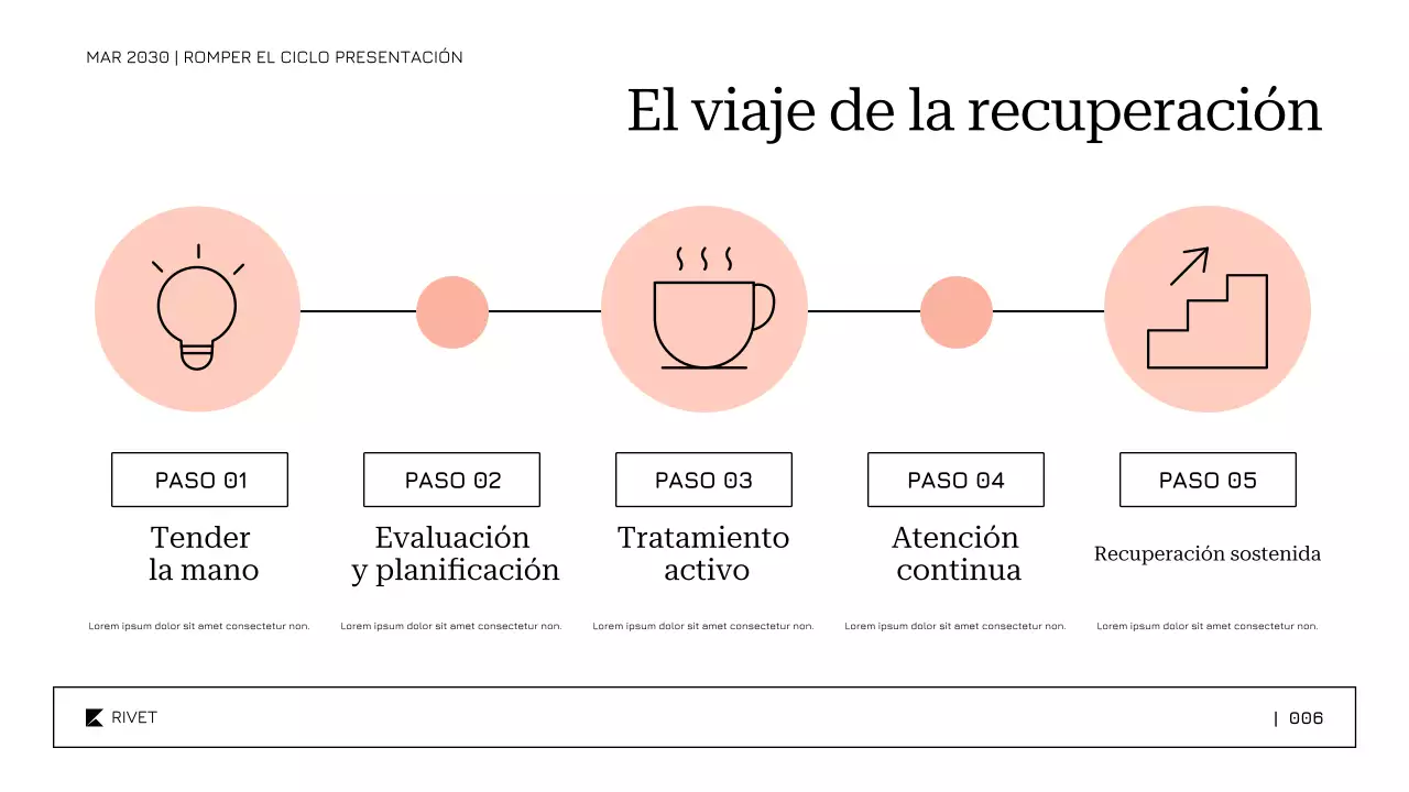 Plantilla suave y relajante para la presentación sobre el tratamiento y la recuperación del abuso de sustancias