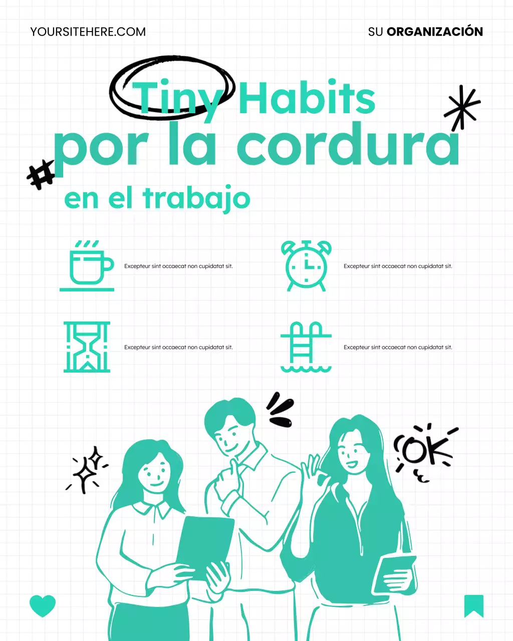 Publicación de Instagram sobre bienestar, equilibrio entre vida laboral y personal, divertida y sencilla