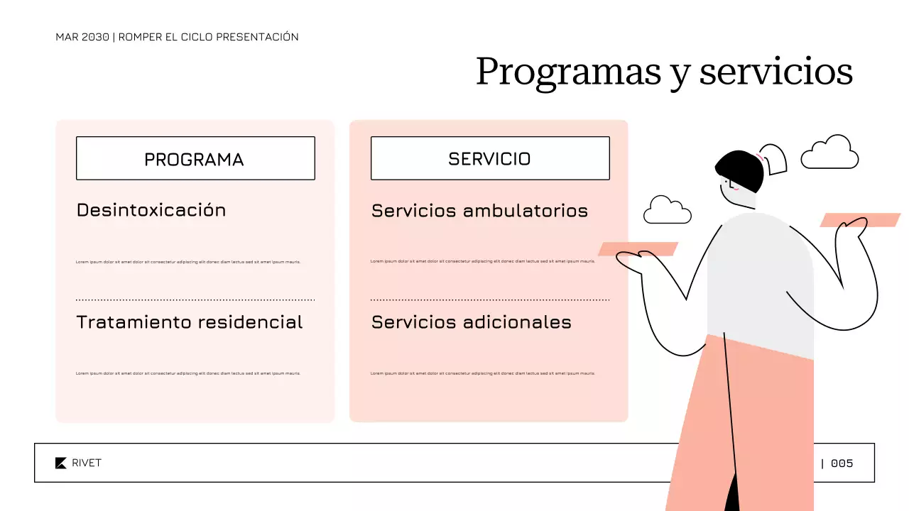 Plantilla suave y relajante para la presentación sobre el tratamiento y la recuperación del abuso de sustancias