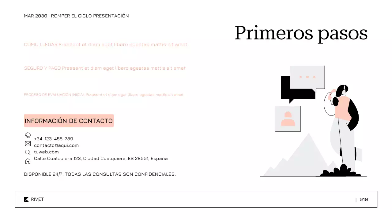 Plantilla suave y relajante para la presentación sobre el tratamiento y la recuperación del abuso de sustancias