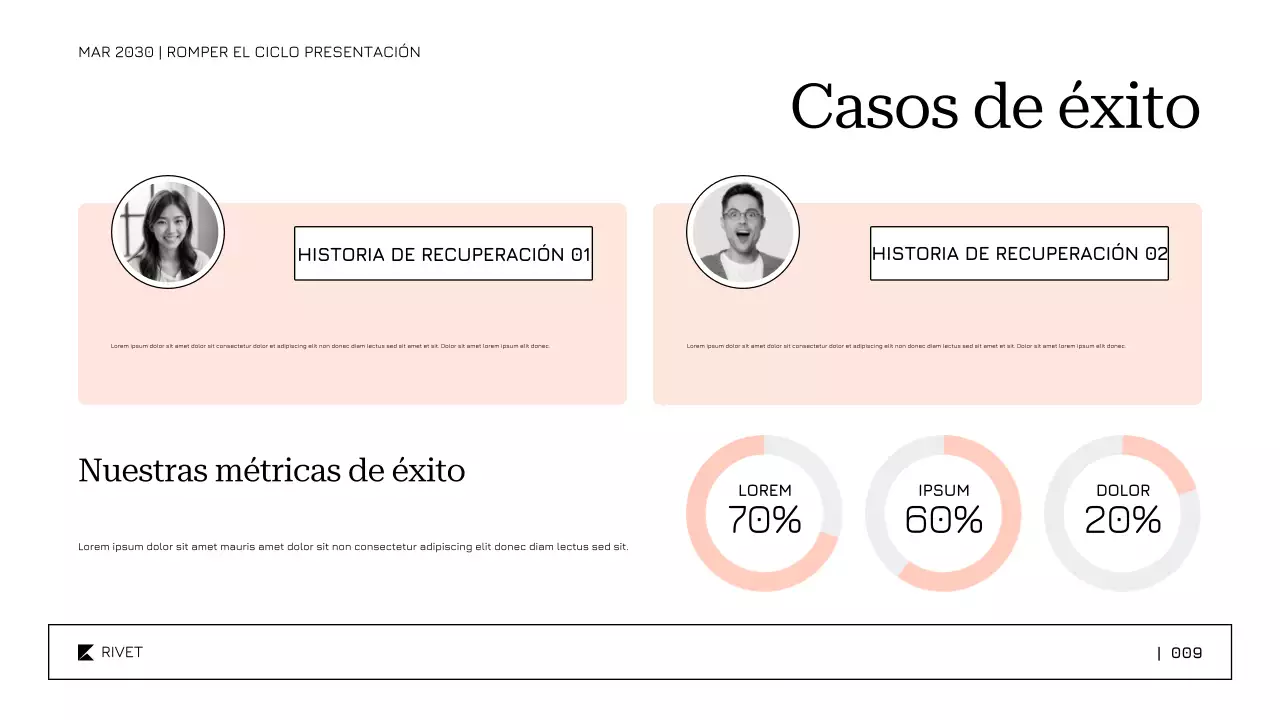Plantilla suave y relajante para la presentación sobre el tratamiento y la recuperación del abuso de sustancias