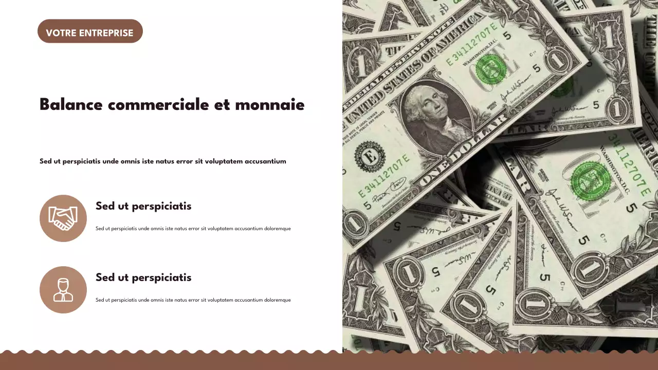 Présentation commerciale rétro marron