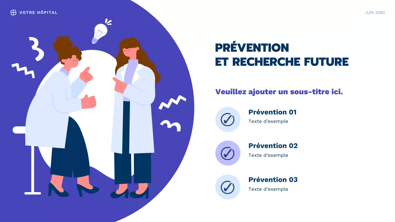 Présentation d'informations sur la santé moderne bleue