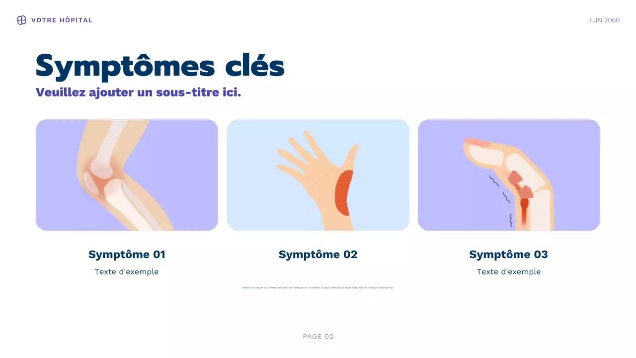 Présentation d'informations sur la santé moderne bleue