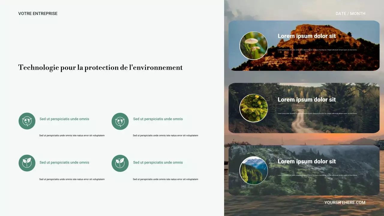 Présentation de la nature minimaliste verte