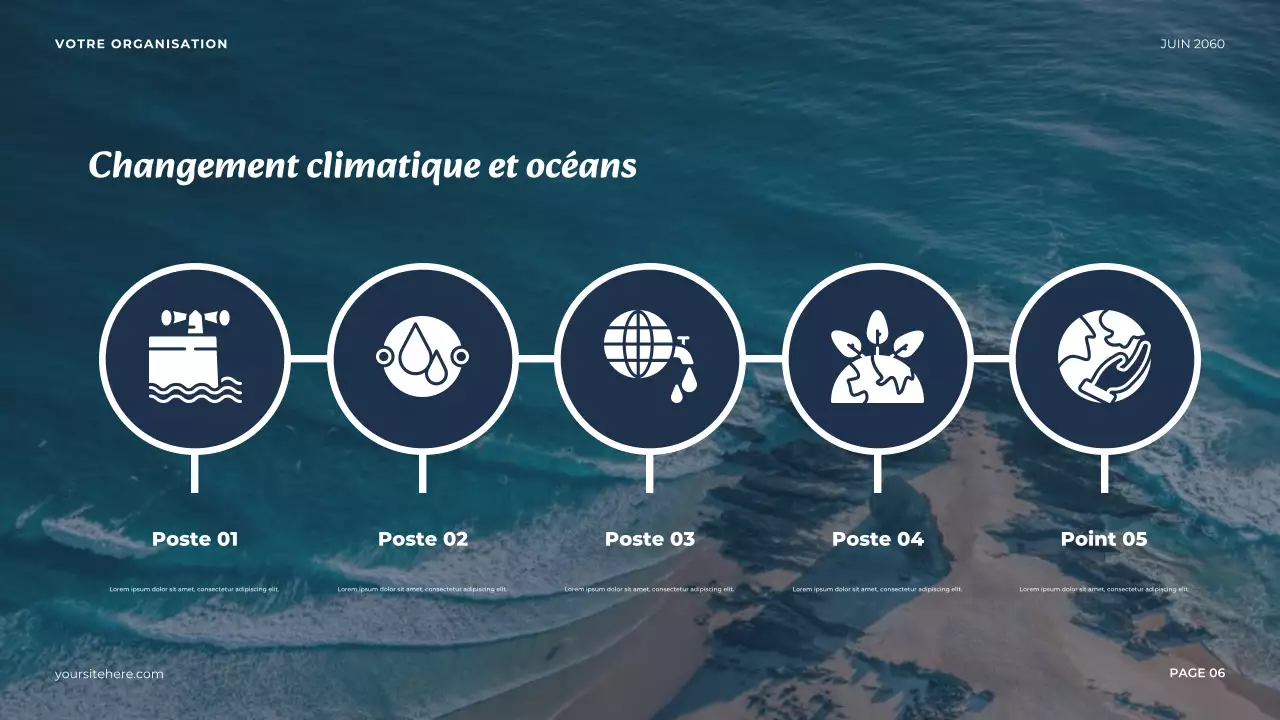 Présentation minimaliste de l'océan bleu