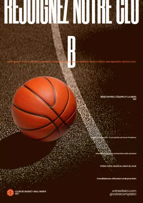 Affiche de recrutement de l'équipe de basket-ball moderne de Brown