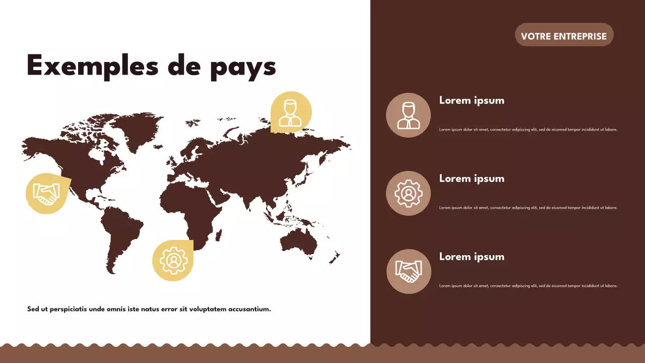 Présentation commerciale rétro marron