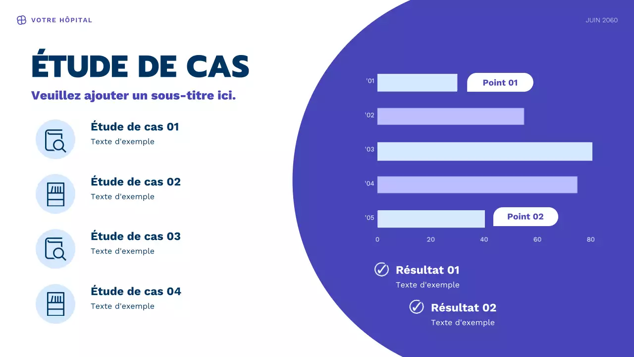Présentation d'informations sur la santé moderne bleue