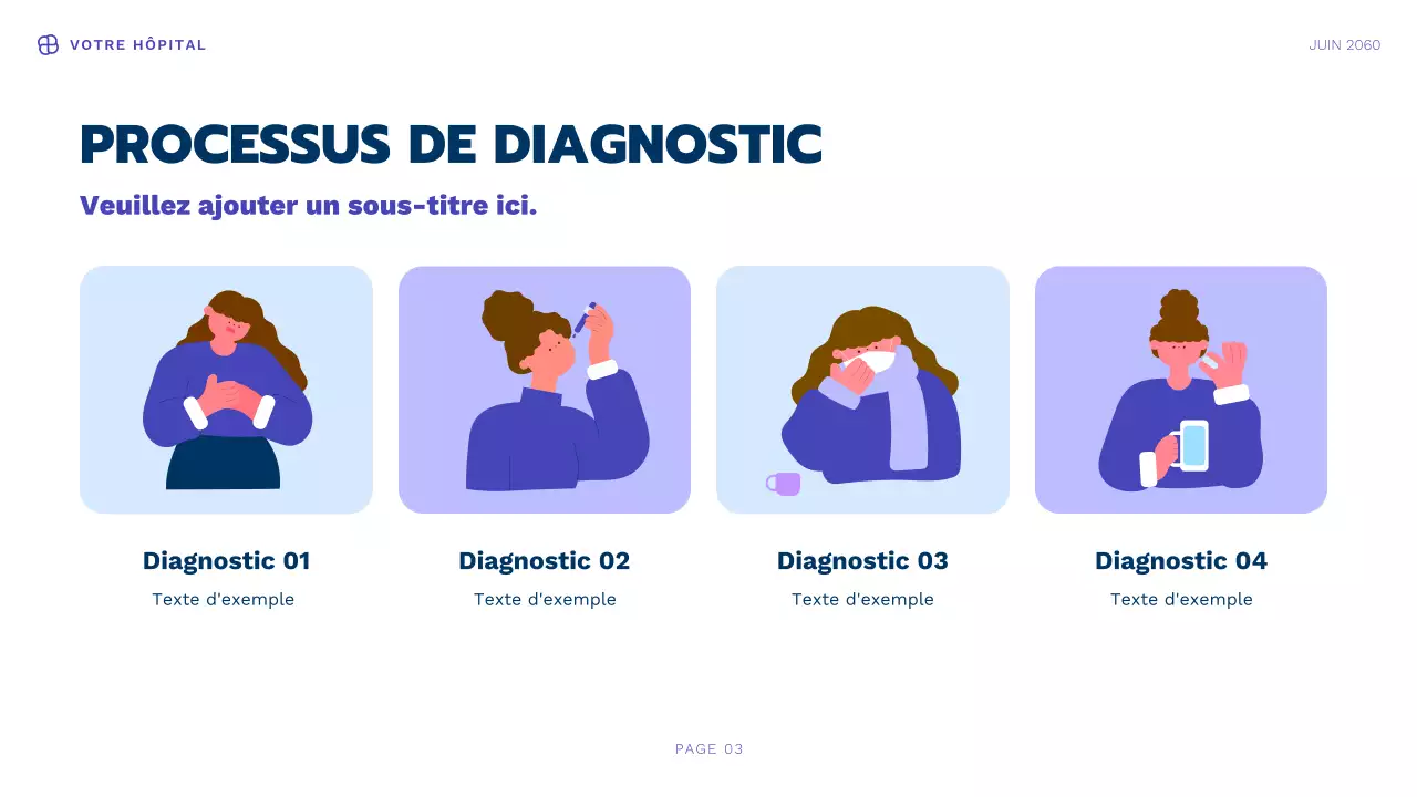 Présentation d'informations sur la santé moderne bleue