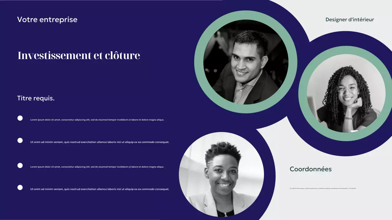 Présentation de la décoration intérieure moderne de la marine