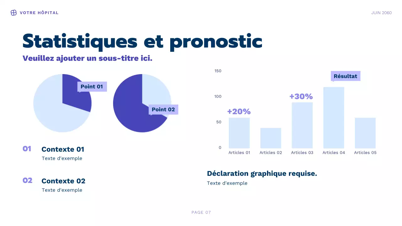 Présentation d'informations sur la santé moderne bleue