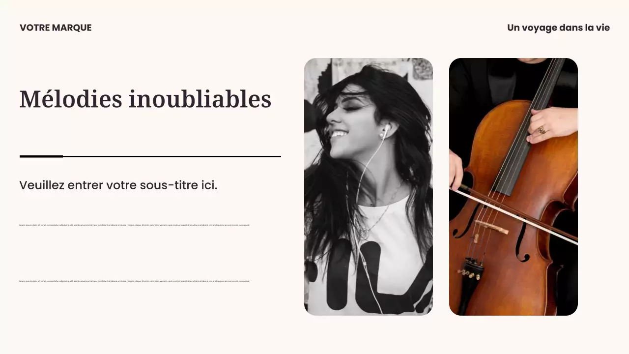 Présentation de musique moderne Black and Blue