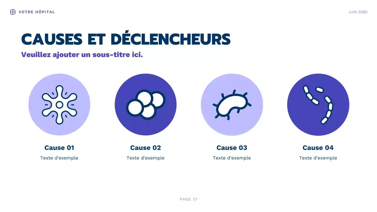 Présentation d'informations sur la santé moderne bleue