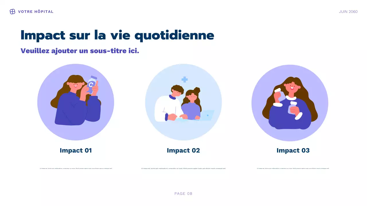 Présentation d'informations sur la santé moderne bleue