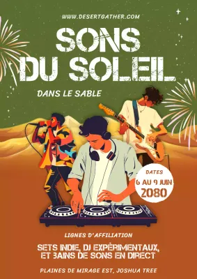 Affiche du concert de musique du festival régional d'été en plein air