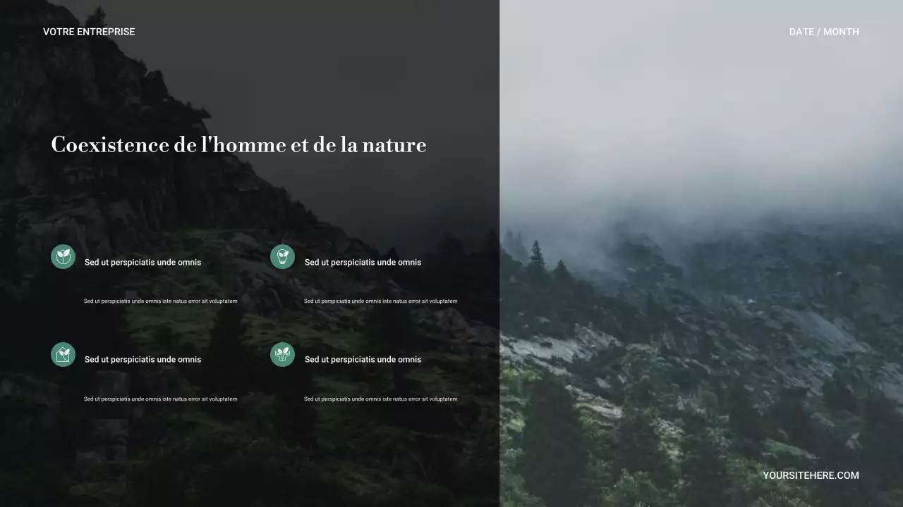 Présentation de la nature minimaliste verte