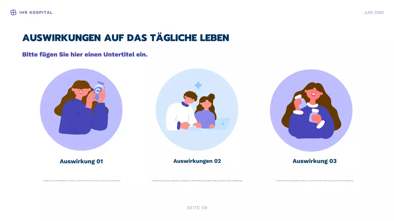 Blaue moderne Gesundheitsinformationspräsentation