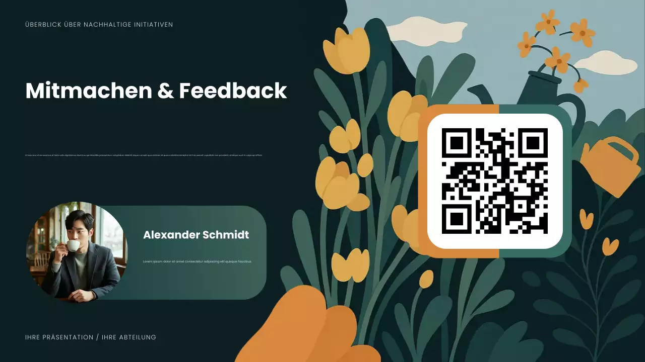 Grüne, moderne Nachhaltigkeitspräsentation