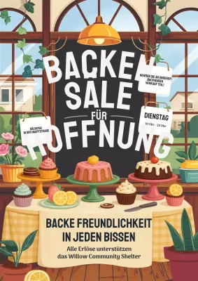 Gelbes Vintages Kuchenverkaufs-Werbeplakat