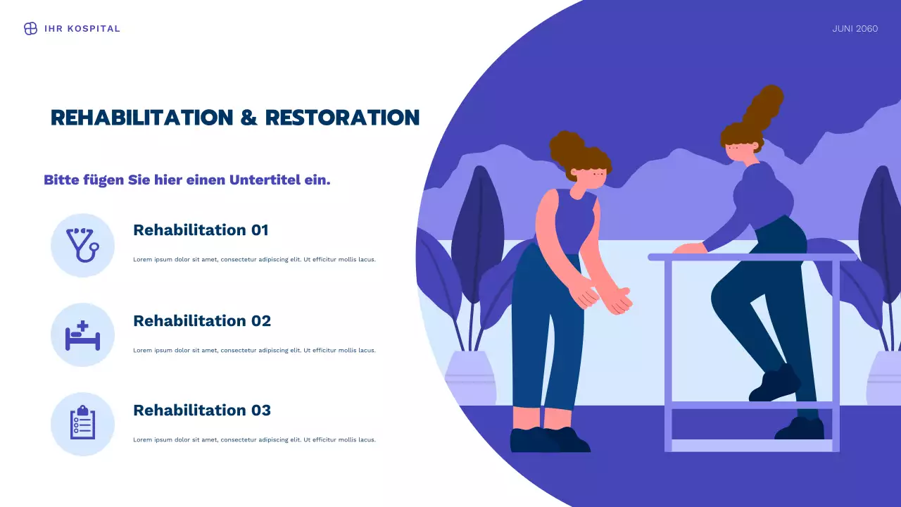 Blaue moderne Gesundheitsinformationspräsentation