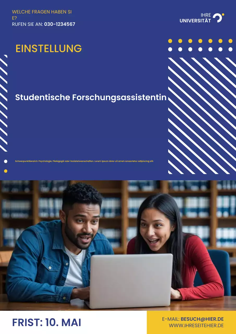 Marineblau-Gelb – Einfache geometrische Forschungsstudie für Universitätsstudenten Poster