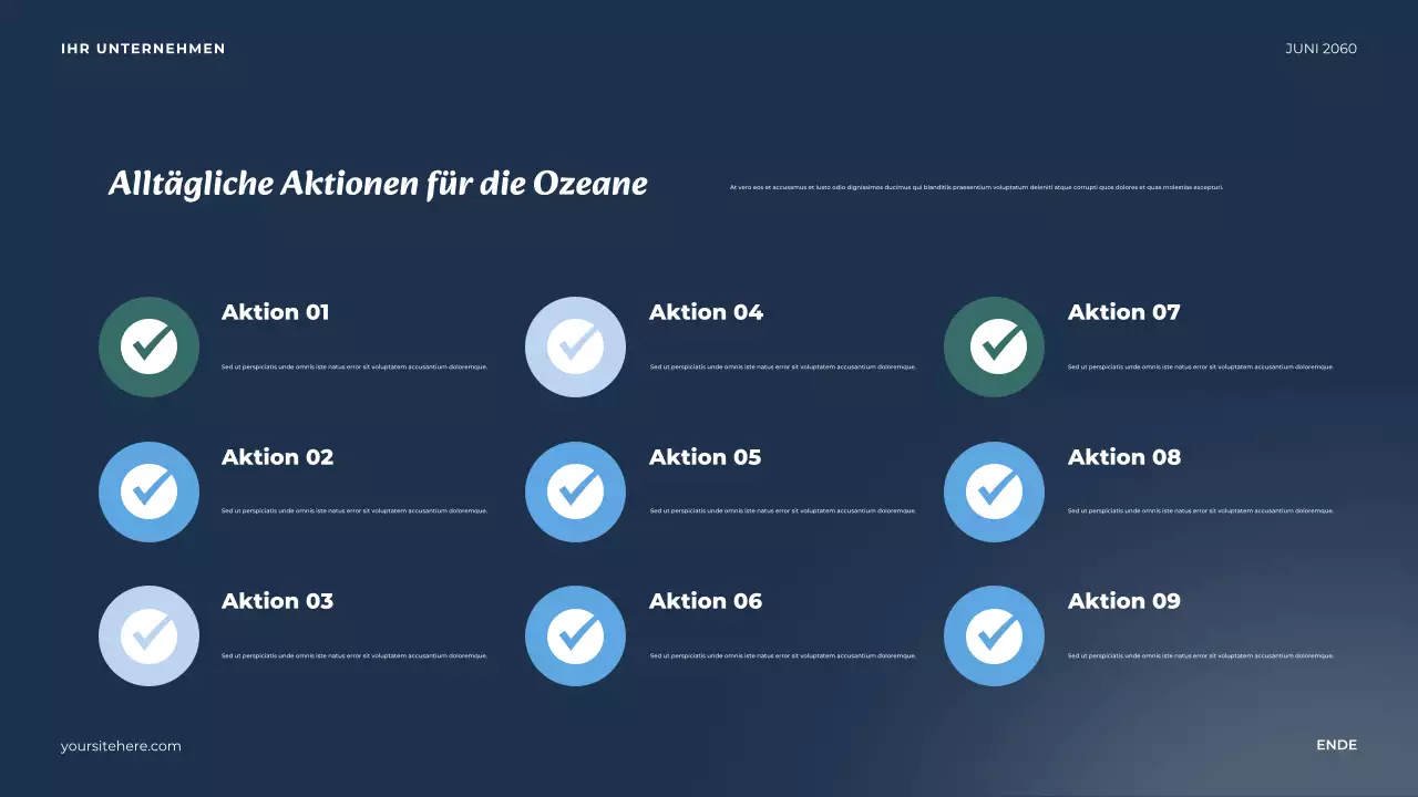 Blauer minimalistischer Ozean Präsentation