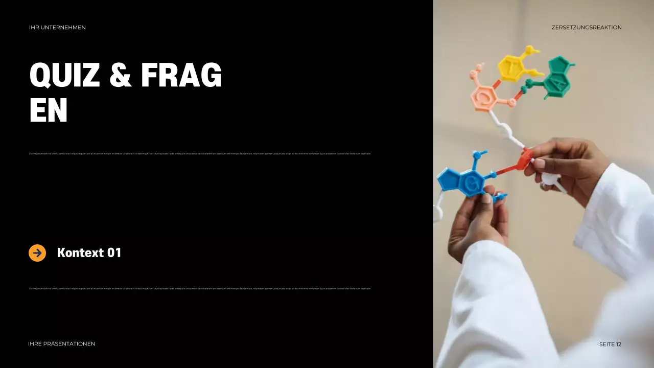 Schwarze Moderne Chemie Präsentation