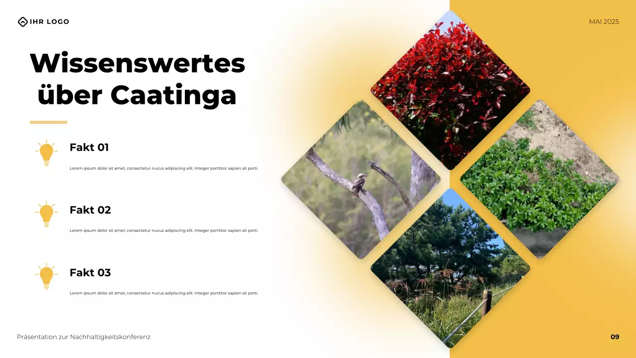 Gelbe moderne Business-Konferenzpräsentation