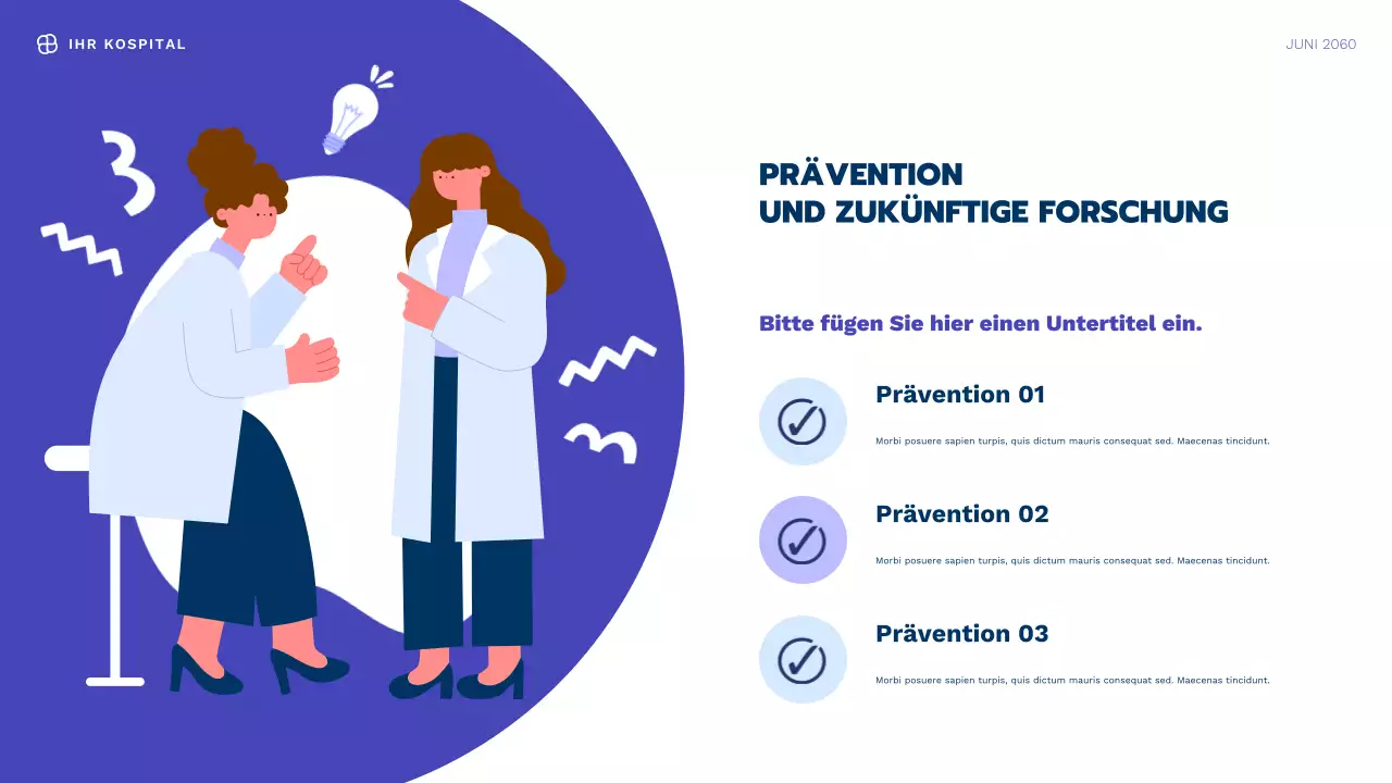Blaue moderne Gesundheitsinformationspräsentation