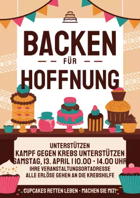 Beige Retro-Kuchenverkaufs-Werbeplakat