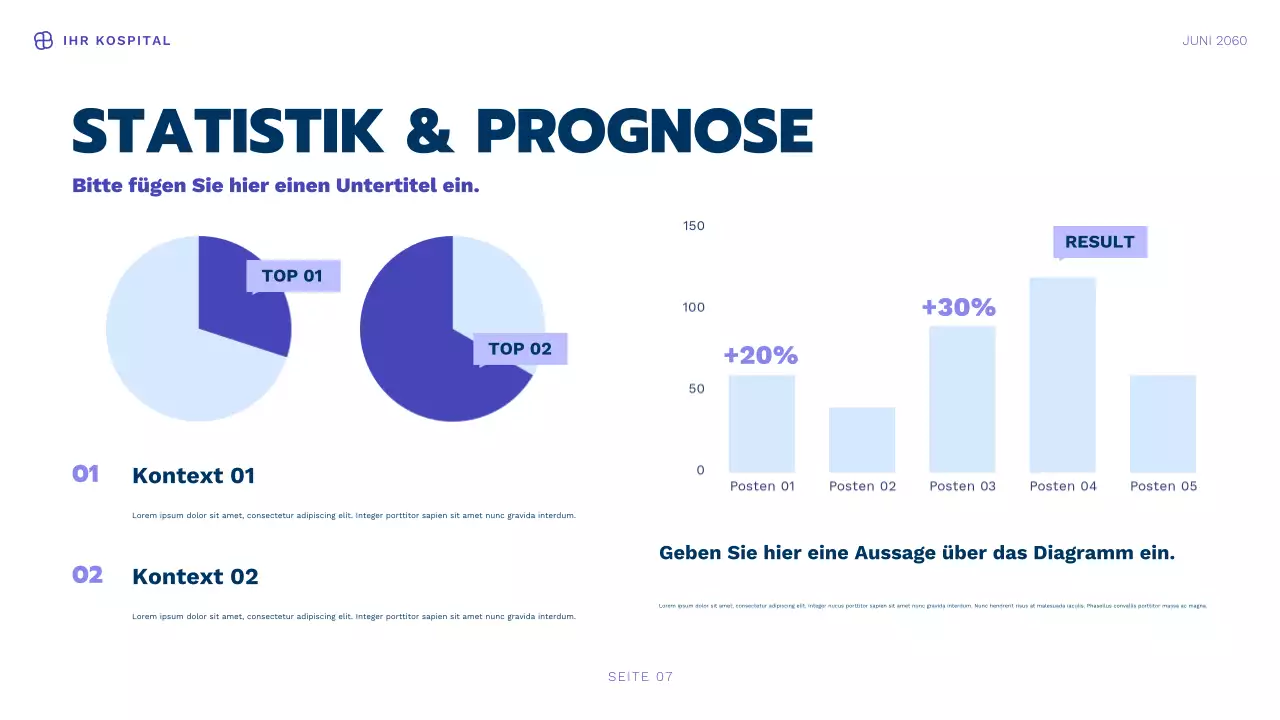 Blaue moderne Gesundheitsinformationspräsentation