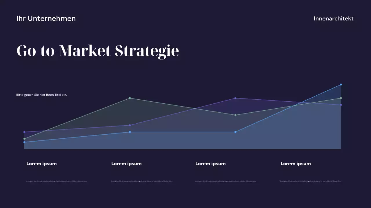 Marineblaue Präsentation für modernes Innendesign
