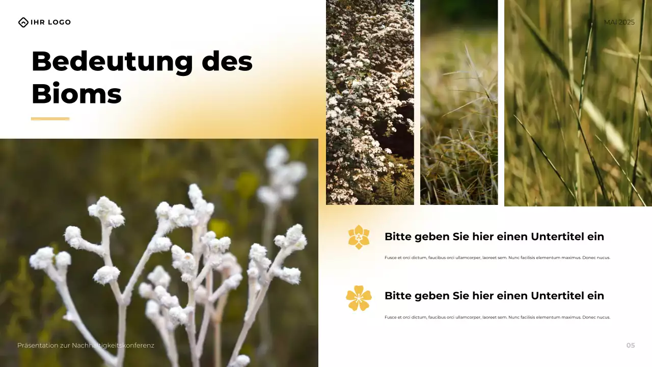 Gelbe moderne Business-Konferenzpräsentation