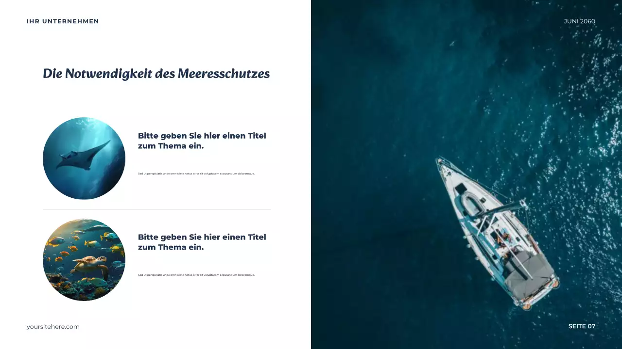 Blauer minimalistischer Ozean Präsentation