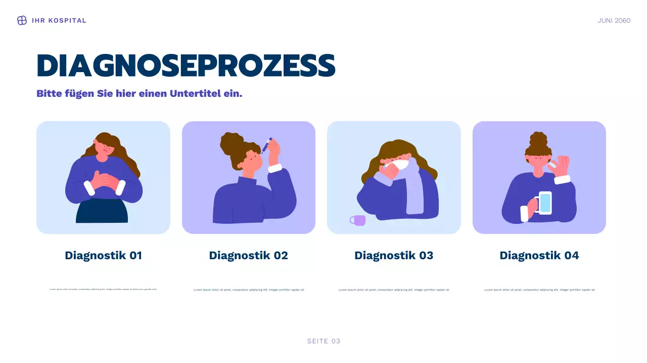 Blaue moderne Gesundheitsinformationspräsentation