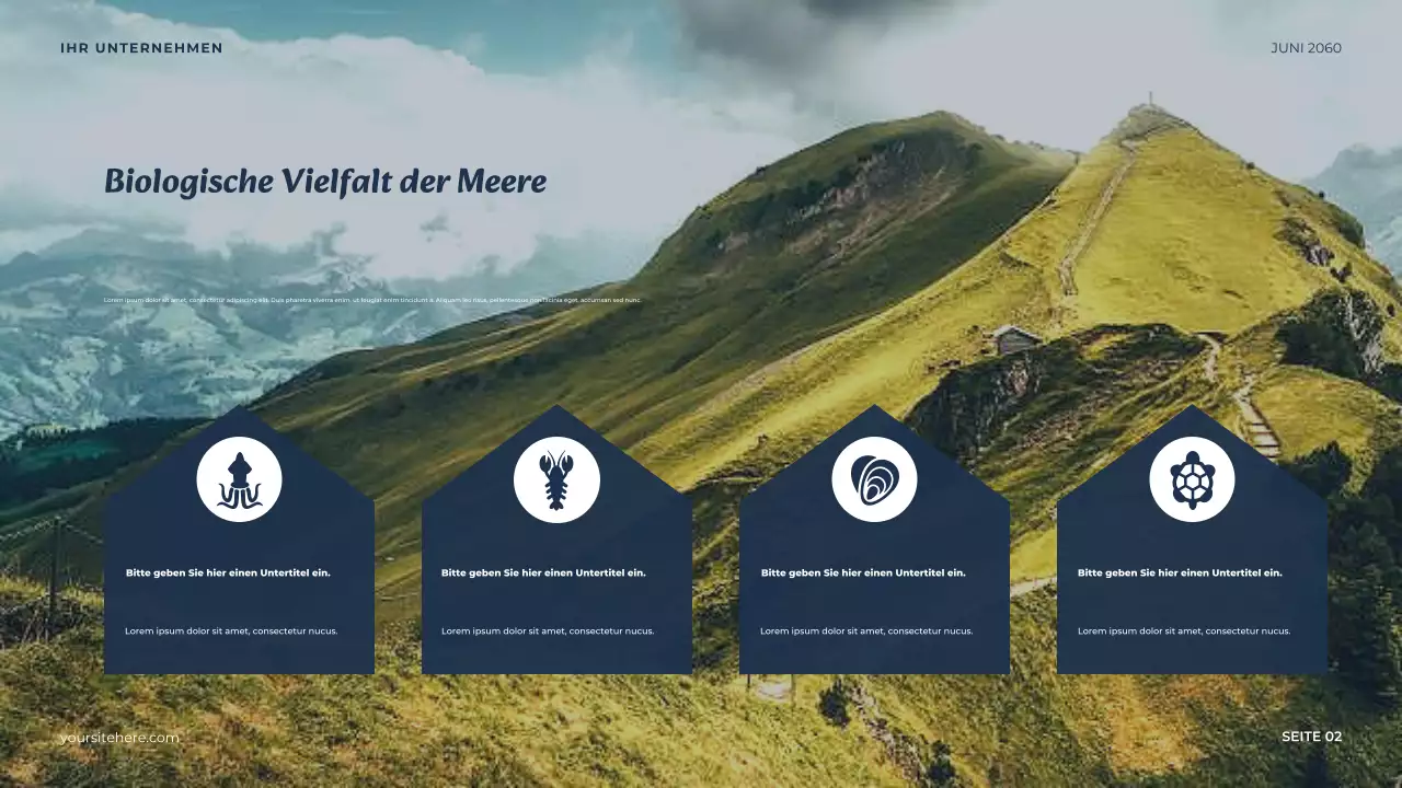 Blauer minimalistischer Ozean Präsentation